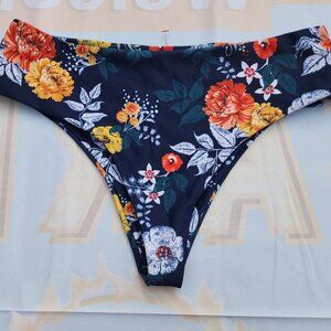 NEW M Women's Floral Bikini Bottom Bathing Suit Beach Swimsuit Swimming